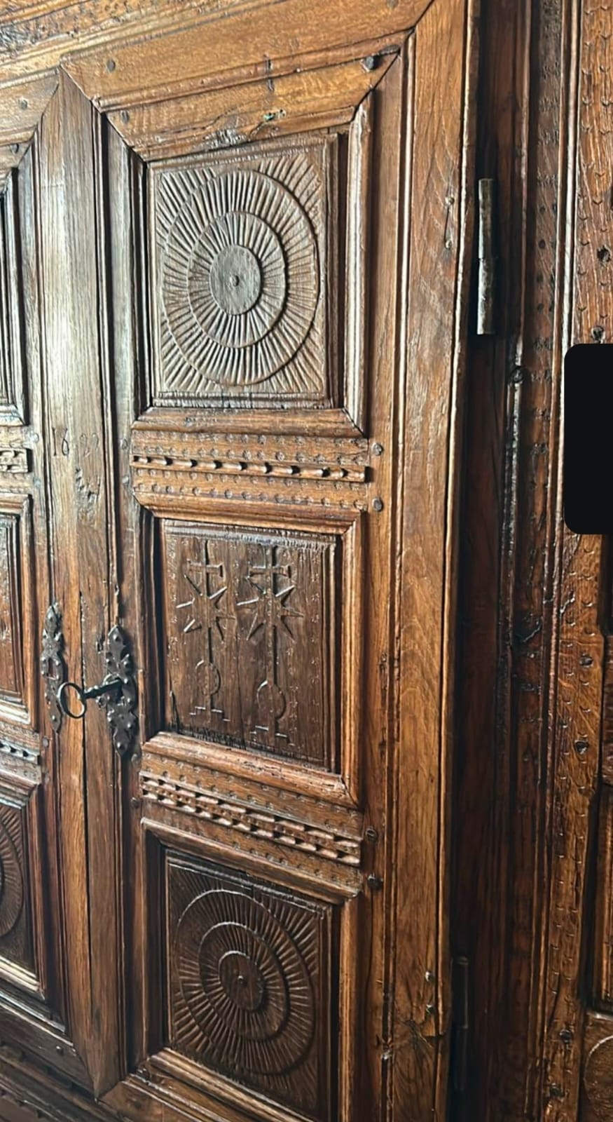 French Breton Style Carved Oak Armoire c. 1689 - 1720