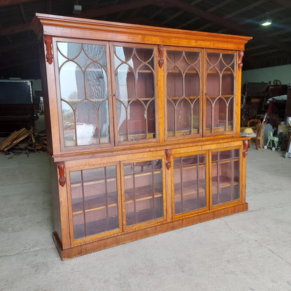 Classic English Glazed Mahogany Bookcase