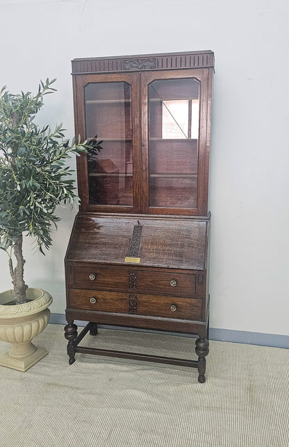 Edwardian Secretaire with Bookcase & Provenance