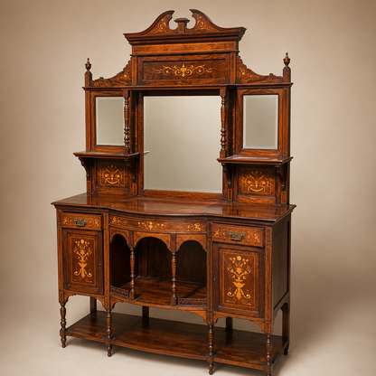 Tall Edwardian Chiffonier with Satinwood Inlay circa 1900